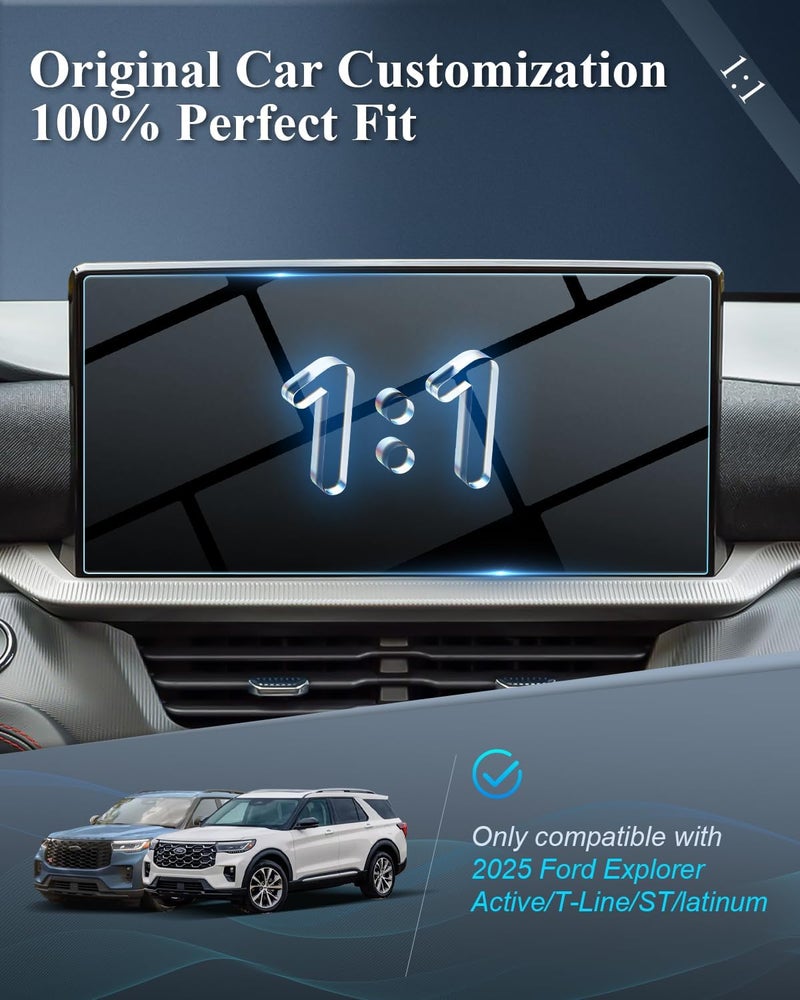 BIBIBO for 2025 2026 Ford Explorer Screen Protector for 2025 2026 Ford Explorer (Active/T-Line/ST/latinum) 2026 Explore Tremor 13.2 inch Display Tempered Glass Anti Glare& Scratch Ultra-Clear Ford Explorer Accessories 2025-2026 - Image 2
